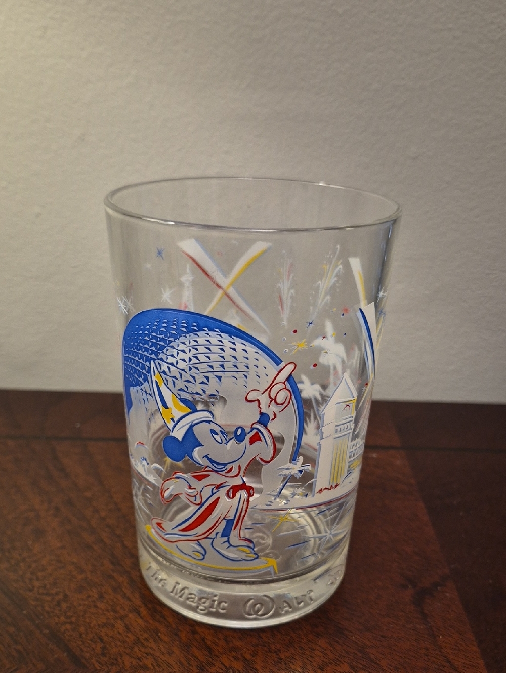 Disney Mickey Mouse Blue Red Yellow Souvenir Drinking Glass